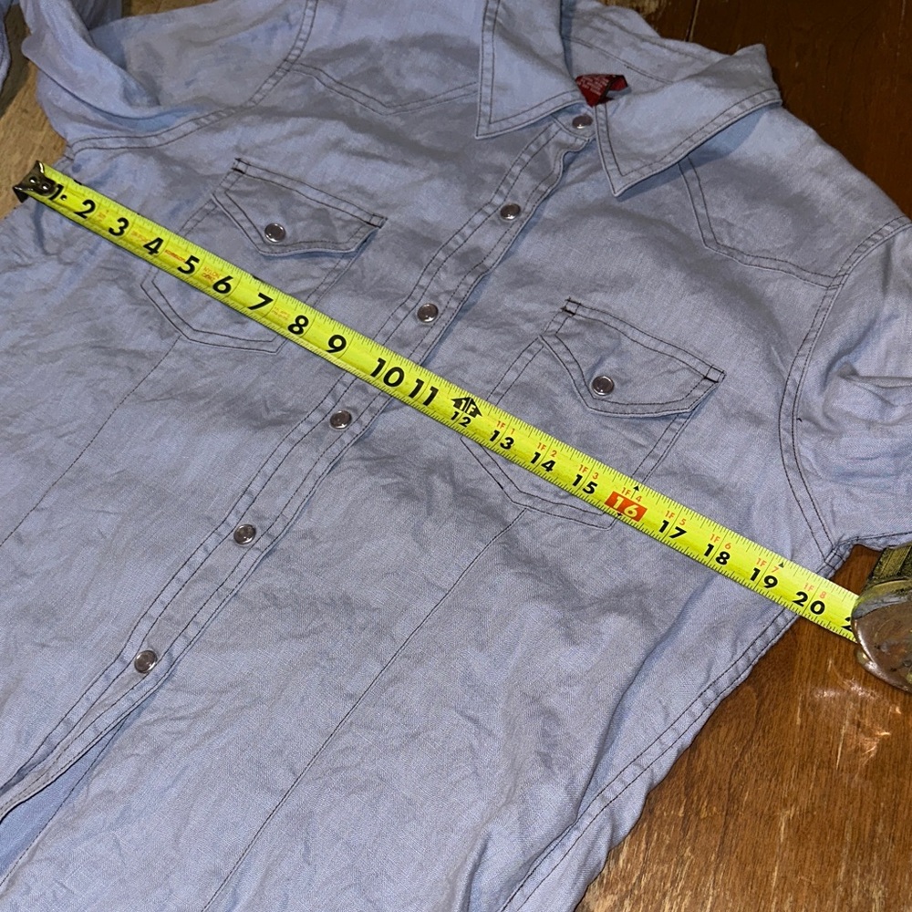 Sundance 100% Linen Snap Button-Up Shirt - Picture 4 of 9